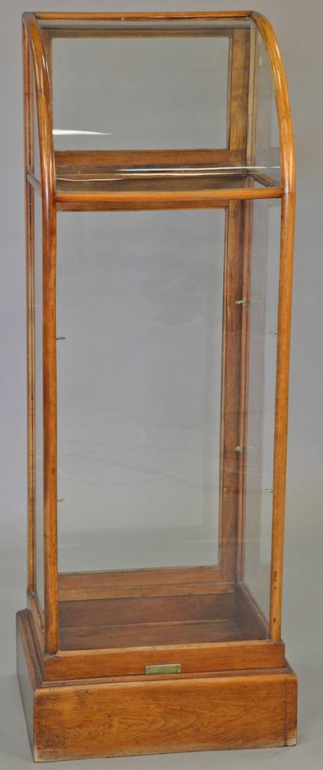 Two piece lot to include an oak store display on stand (1 of 5)