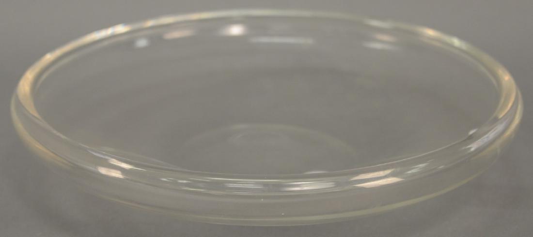 Large Steuben crystal center bowl in low form, signed: (1 of 3)