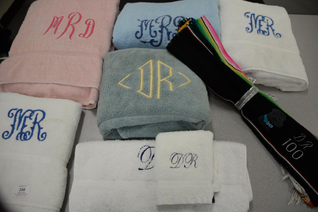 Lot of nine monogrammed towels to include four bath (1 of 4)