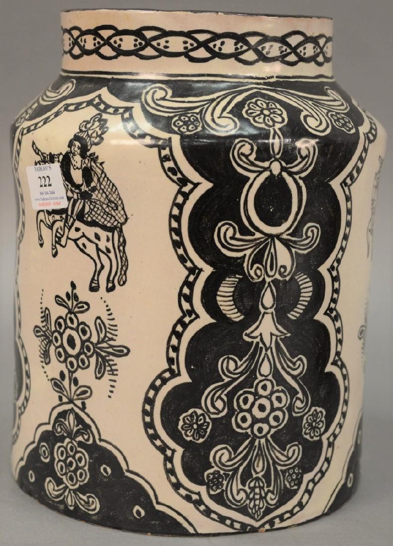 Talavera De la Reyna Puebla Mexico large pottery urn, (1 of 3)