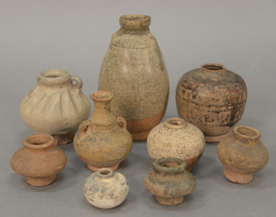 Group of nine ancient archaic clay and ceramic vases (1 of 7)