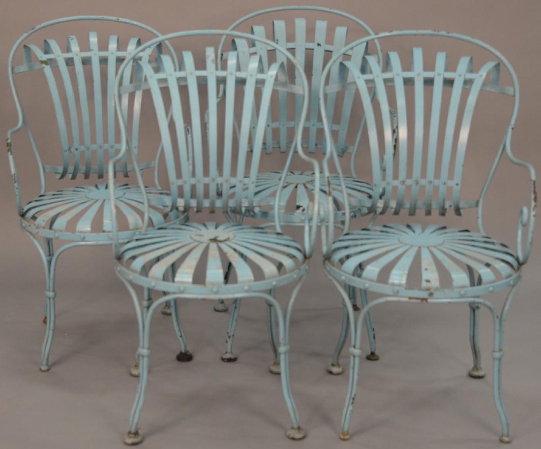 Set of four metal outdoor armchairs with spring form (1 of 7)