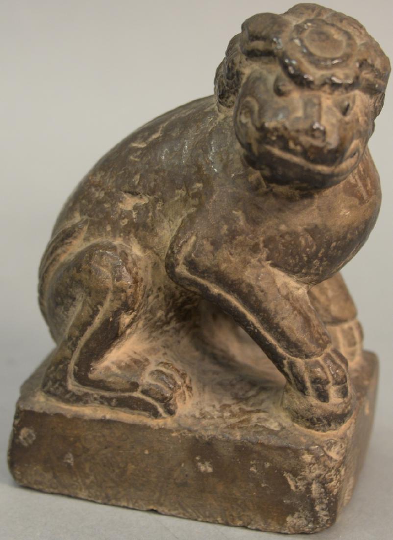 Chinese carved stone foo dog model, 17th/18th century. (1 of 4)