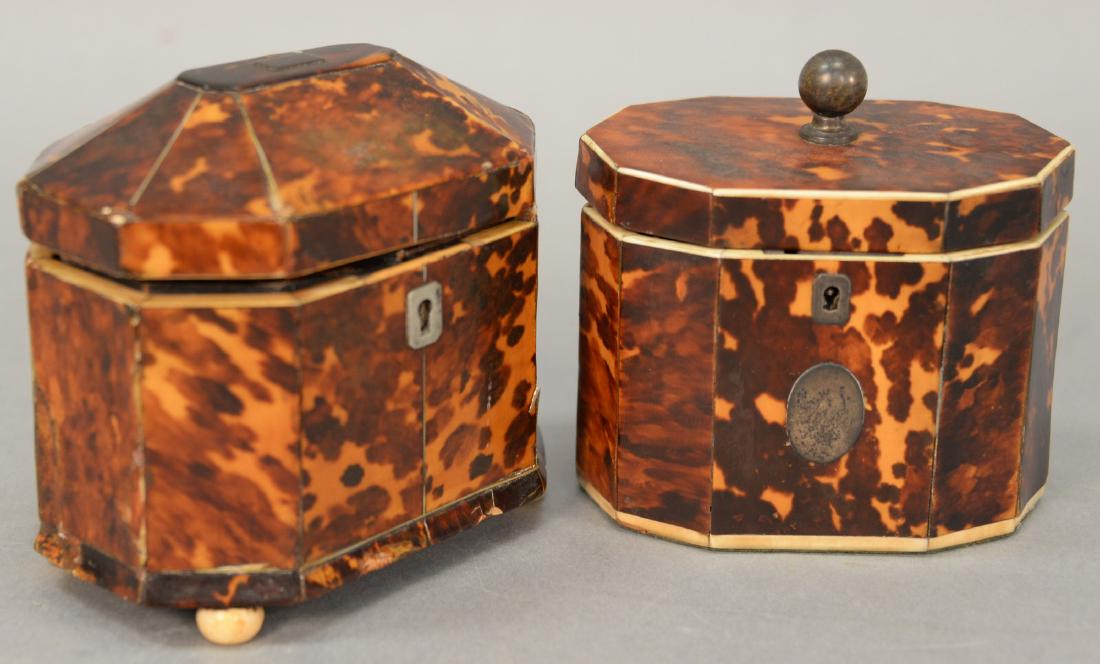 Two 19th century regency tea caddies to include (1 of 6)