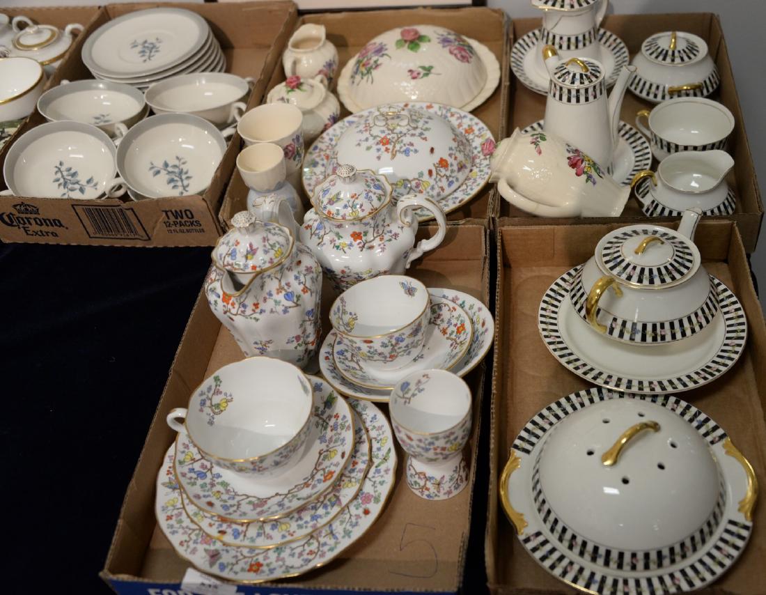 Five tray lots to include Copeland Spode Shanghai (1 of 3)