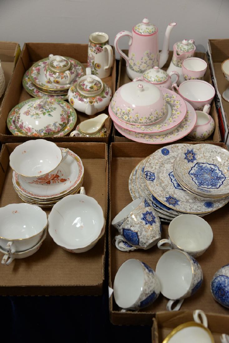 Four tray lots to include crown Staffordshire breakfast (1 of 3)