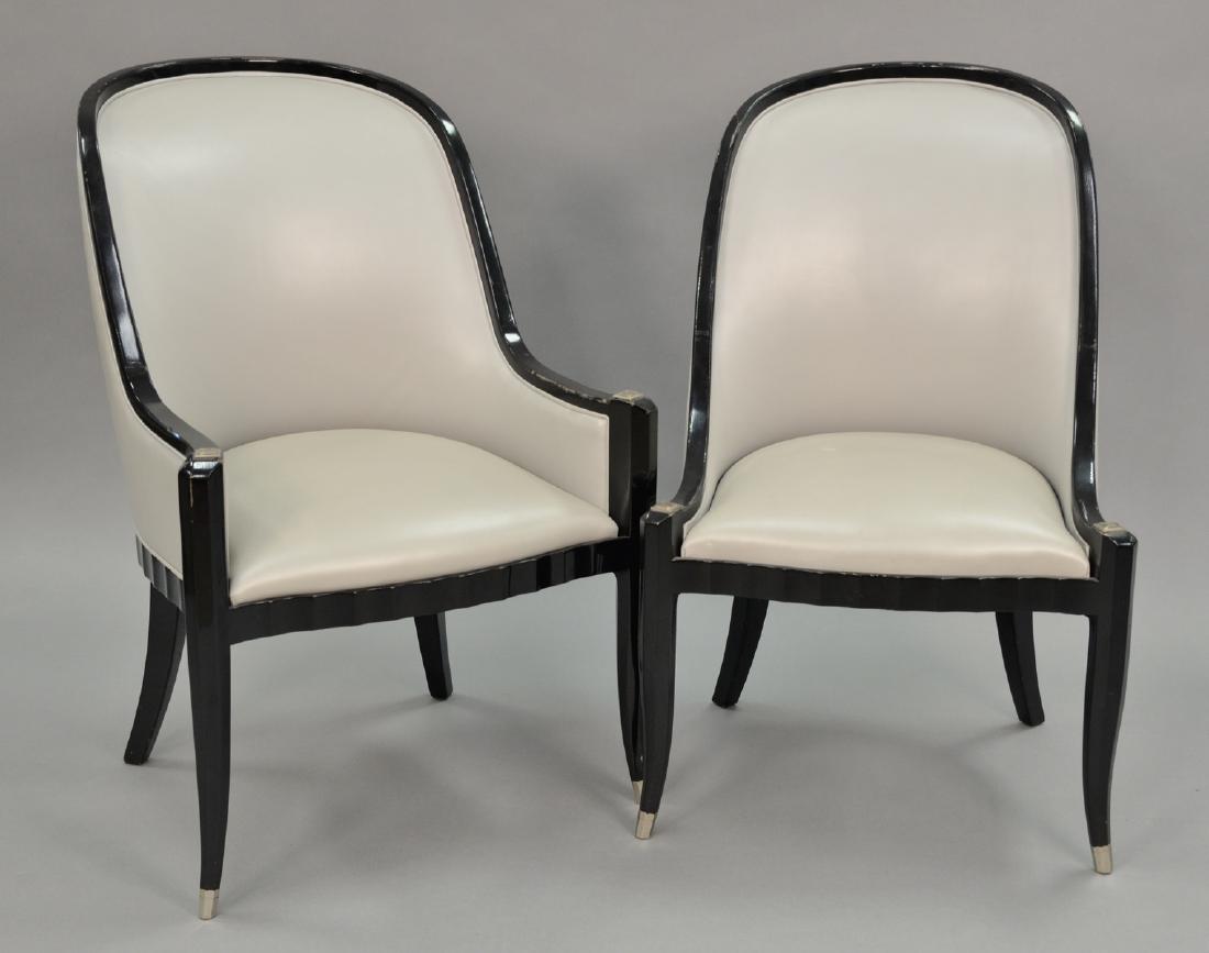 Set of ten gondola-back leather upholstered dining (1 of 6)