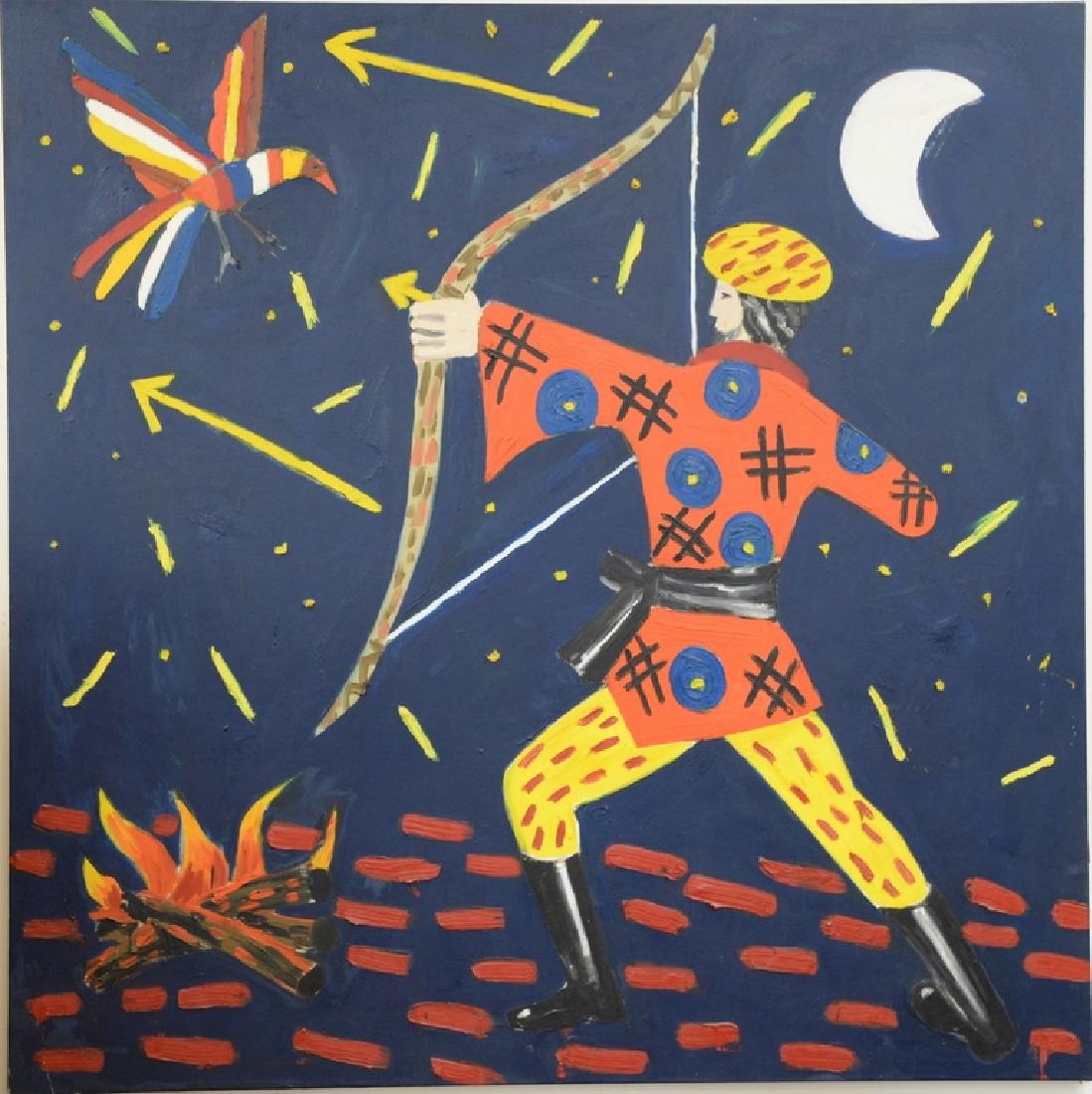 Manuela Dikoume (b. 1956) oil on canvas abstract signed (1 of 3)