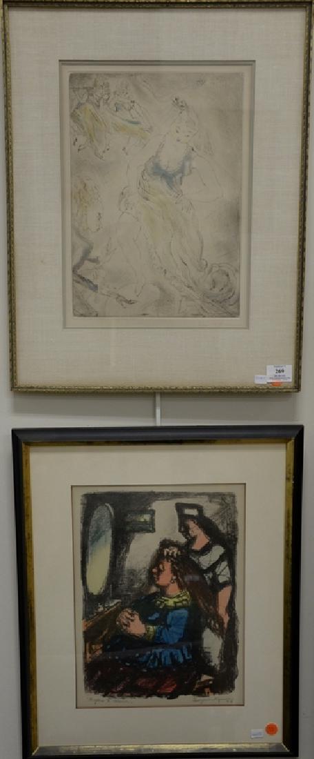 Four framed lithographs to include Raphael Soyer, color (1 of 11)