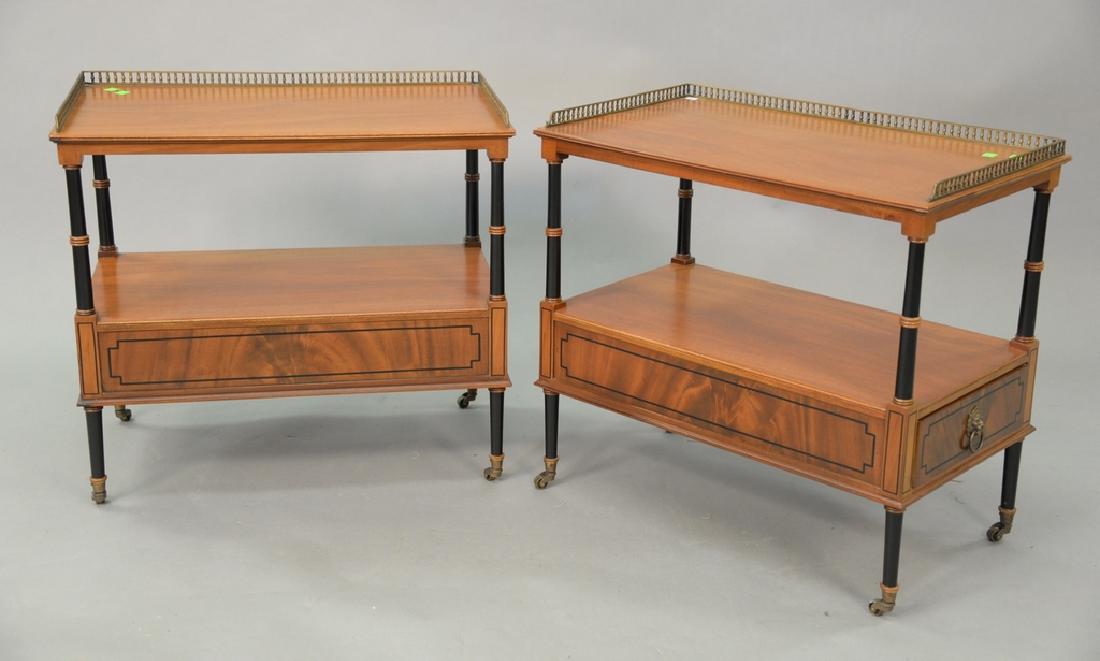 Pair of Beacon Hill side tables with brass galleries (1 of 6)