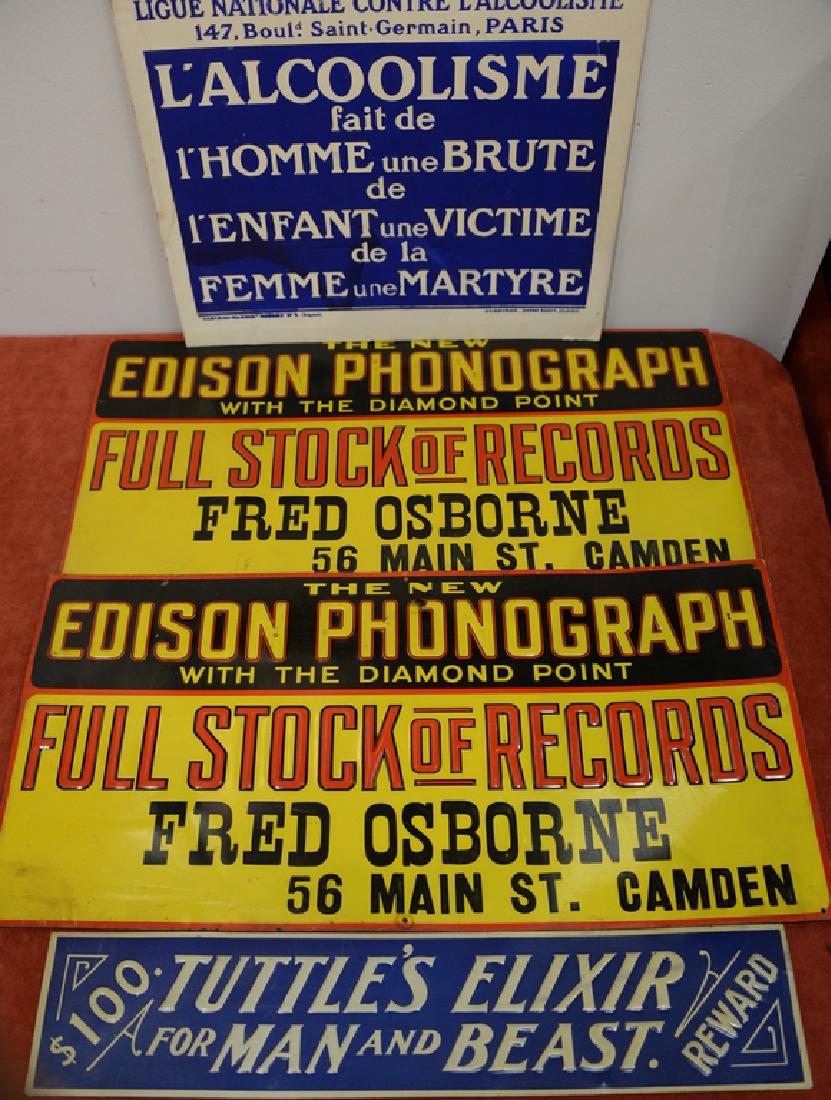 Group of five advertising signs including two "The New (1 of 4)