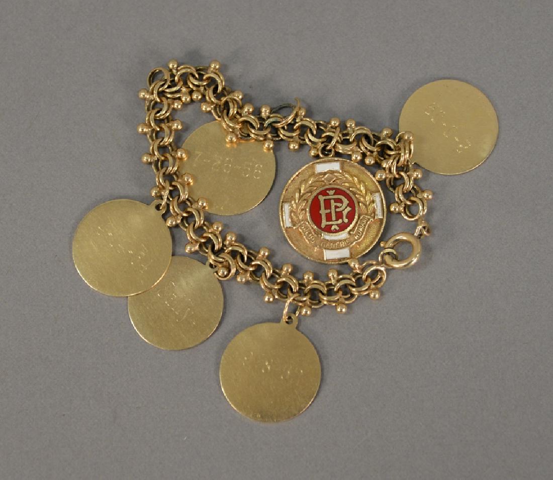 14 karat gold charm bracelet and round charms (small (1 of 3)
