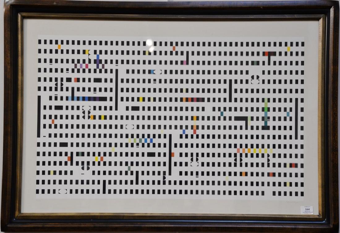 Yaacov Gipstein Agam (b. 1928), abstract lithograph, (1 of 4)