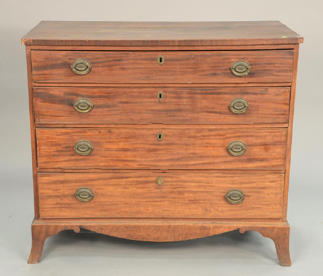 Federal mahogany four drawer chest, circa 1800. ht. 38 (1 of 4)