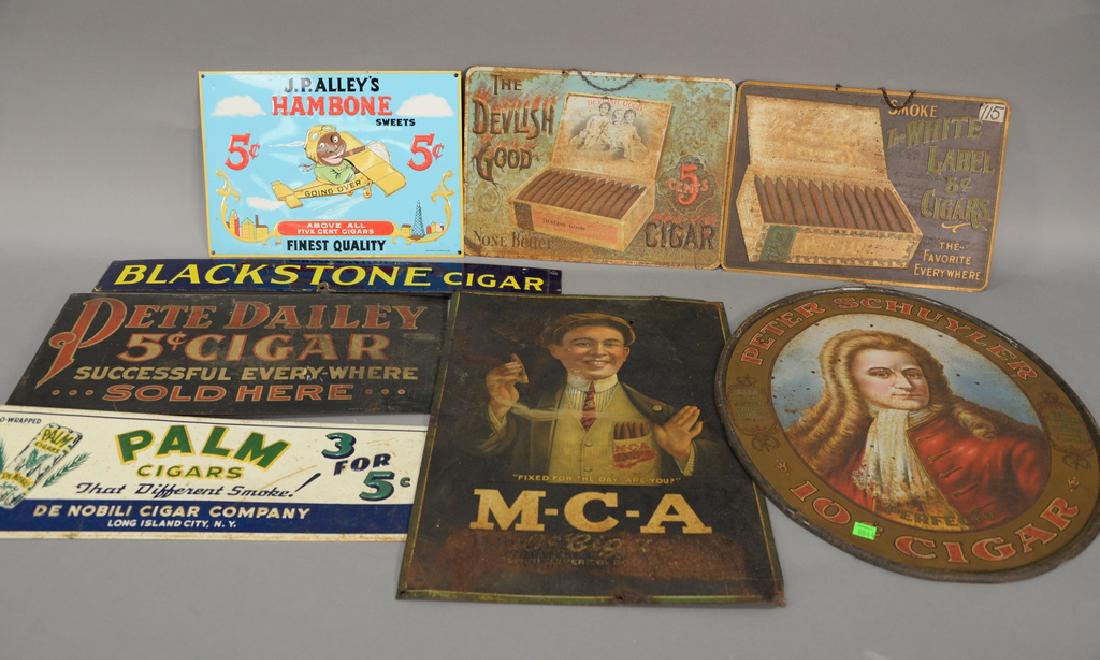 Group of eight assorted cigar advertising signs to (1 of 6)