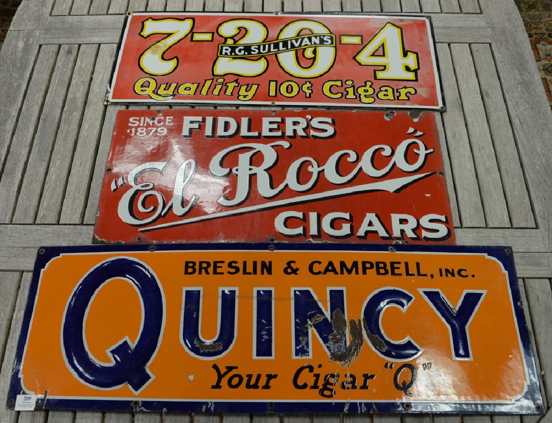 Three enameled advertising signs to include vintage (1 of 6)