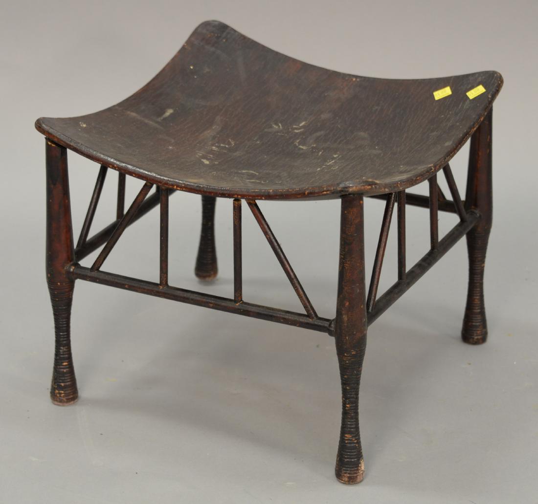 Thebes arts and crafts stool having dished seat on (1 of 5)