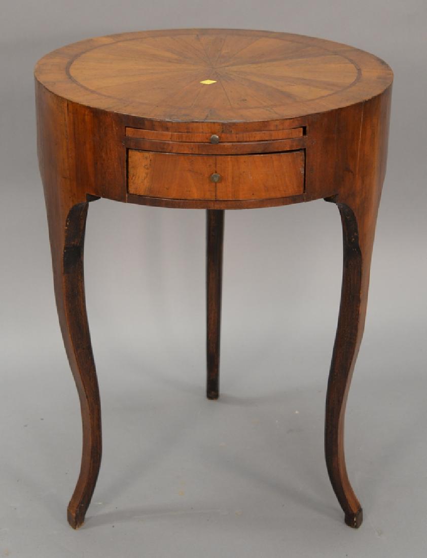 Continental round table with drawer and slide. ht. (1 of 4)