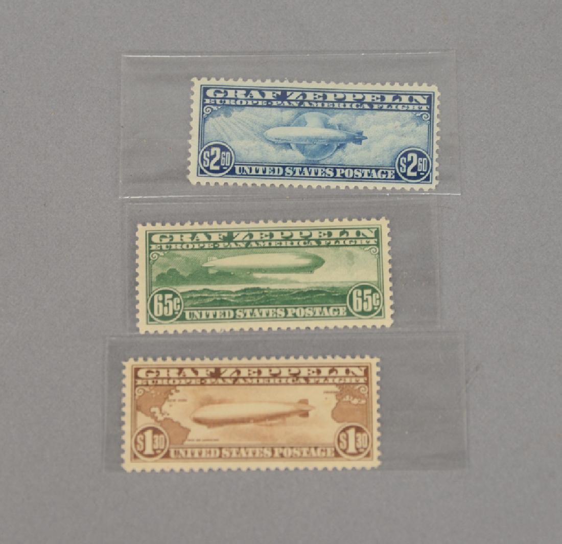 Three Zeppelin stamps, unused, including $1.30, $2.50, (1 of 4)