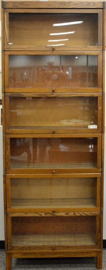 Six section oak stacking Barrister bookcase. ht. 92in., (1 of 3)