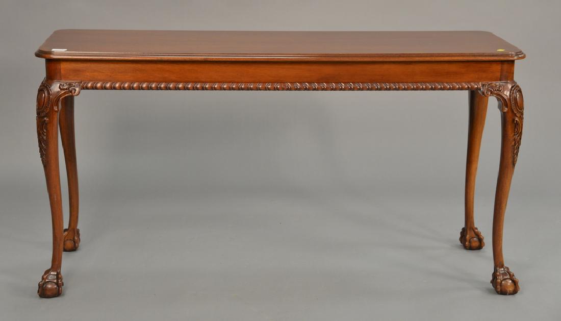 Councill mahogany hall table. ht. 28 1/2in., top: 17" x (1 of 3)