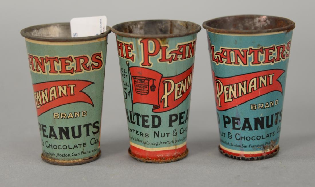 Three Planters Salted Peanuts Pennant tin scoop pails. (1 of 3)