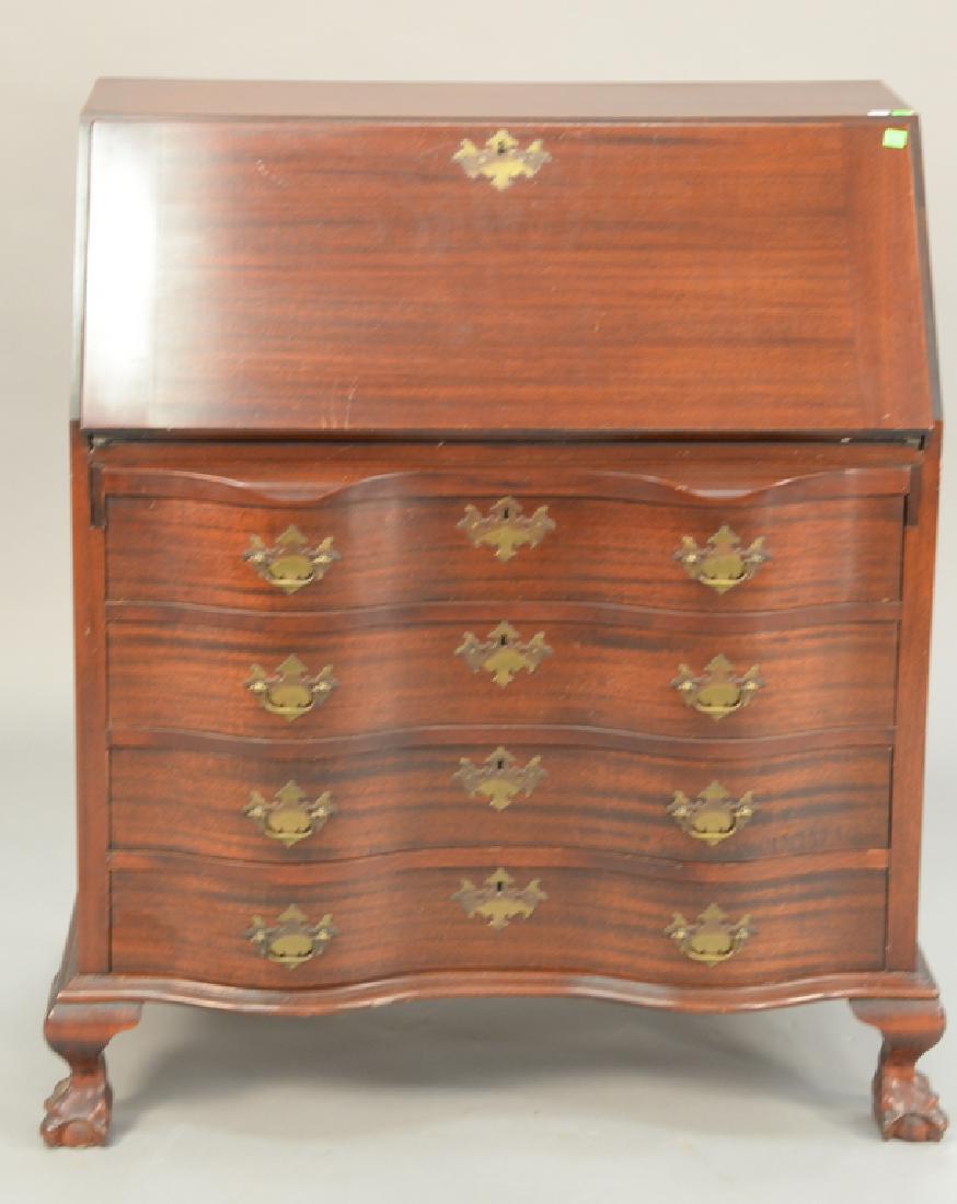 Mahogany Governor Winthrop style desk. ht. 40 1/2in., (1 of 4)