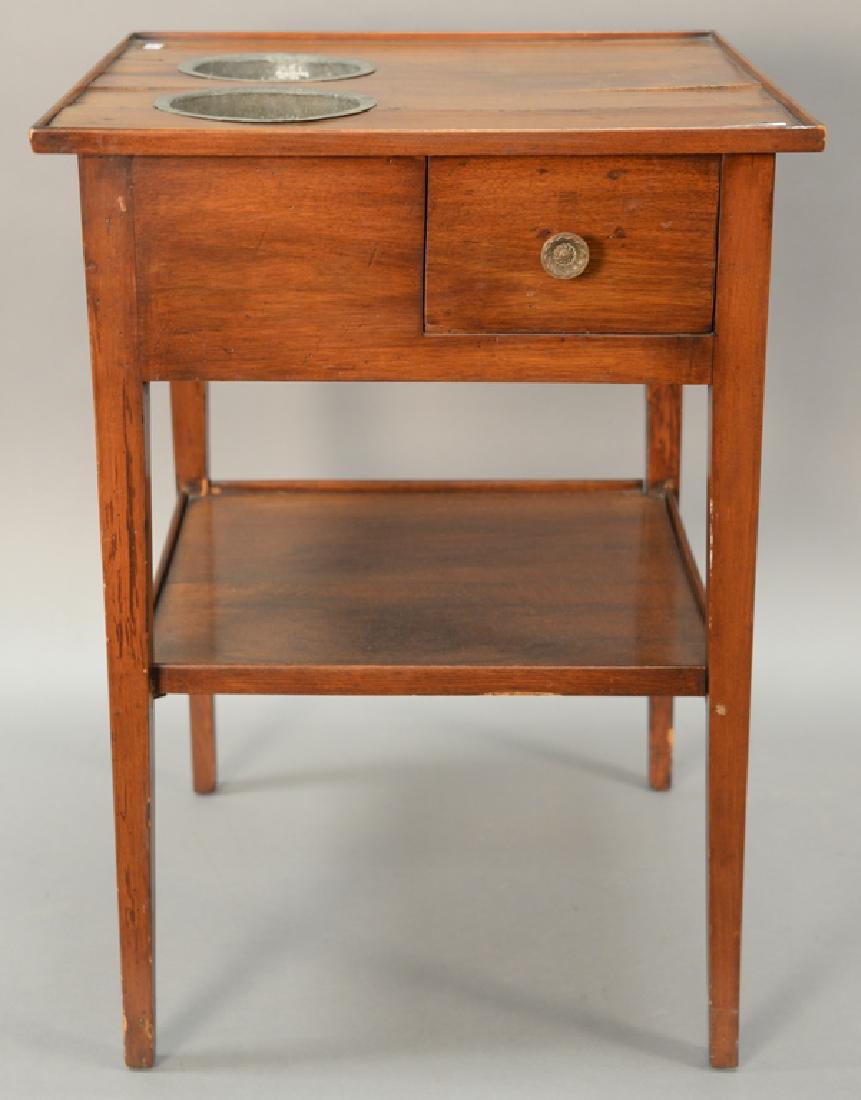 Rafraichissoir wine cooler having two tins and one: Rafraichissoir wine cooler having two tins and one drawer having old label under drawer, marked Dijon-ville. ht. 26 1/2in., top: 18 3/4" x 19"