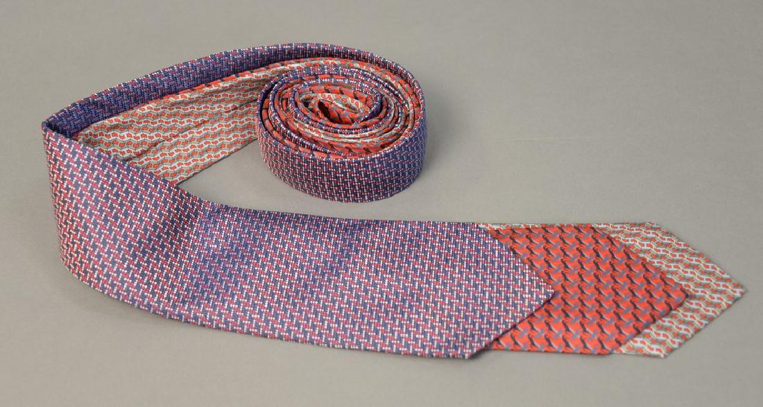 Assorted group of three Hermes silk ties. wd. 3 1/2in. (1 of 4)