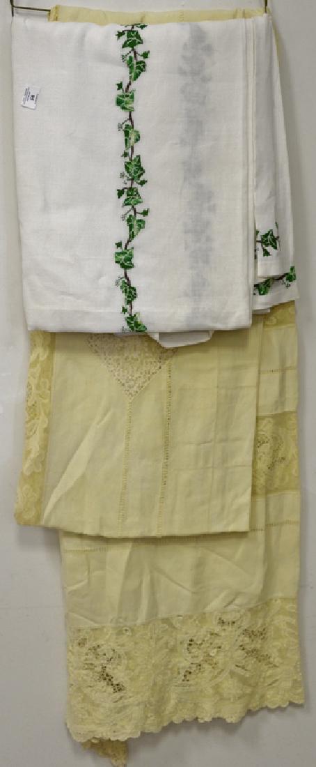 Group lot with two tablecloths, one embroidered with (1 of 5)
