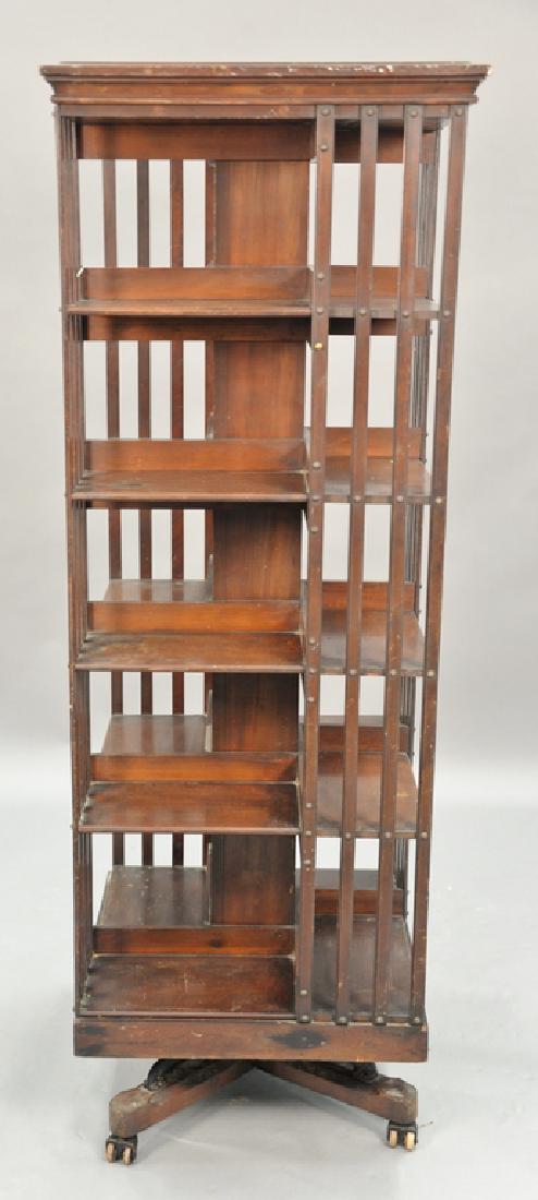 Danner mahogany revolving bookcase. ht. 67in., wd. (1 of 5)