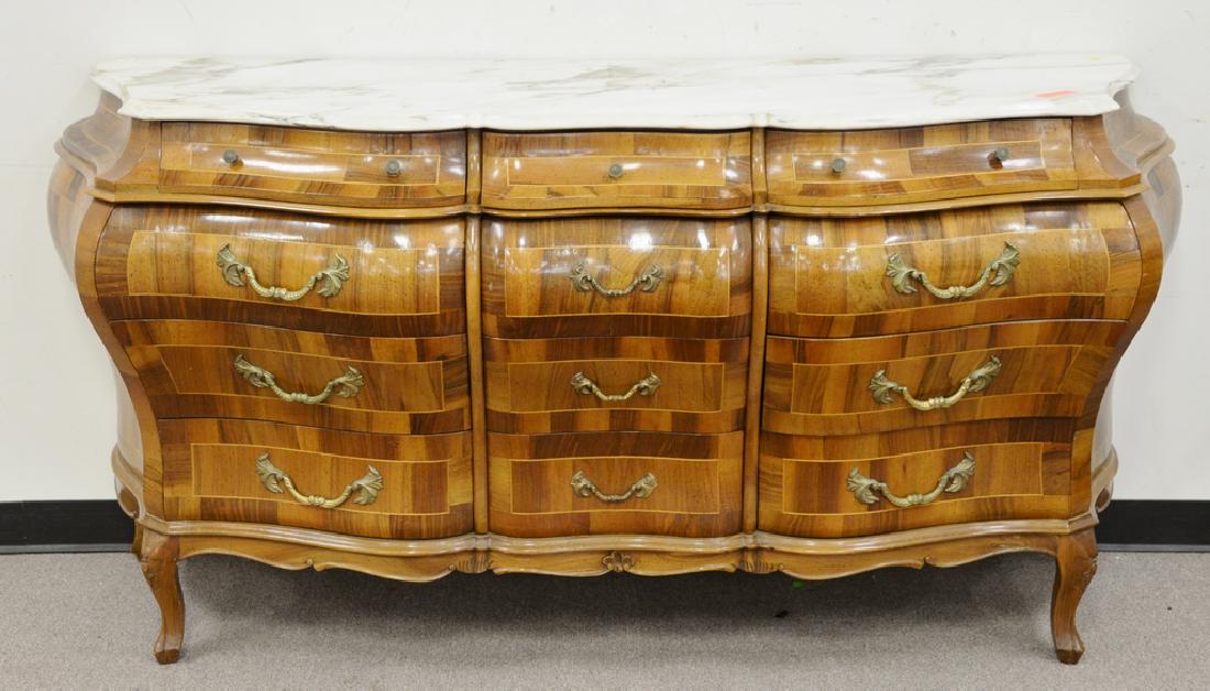 Bombay style marble top chest. ht. 38in., wd. 71in. (1 of 4)