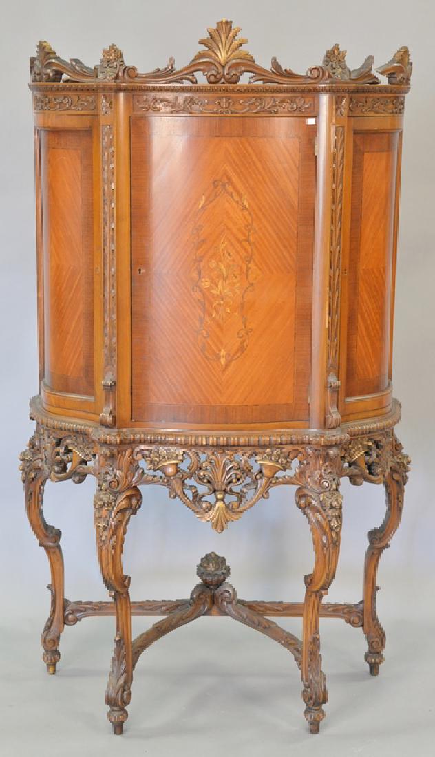 Walnut china cabinet. ht.72in., wd. 40in. (1 of 3)