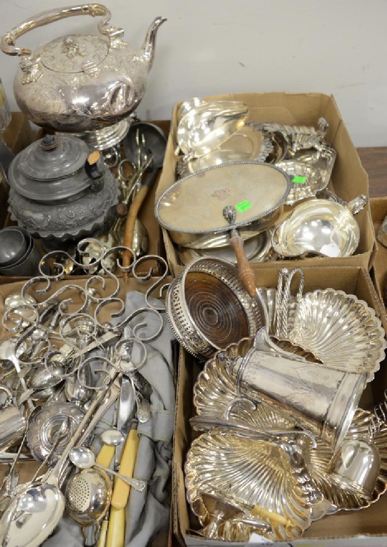 Four tray lots of silverplate and pewter to include (1 of 3)