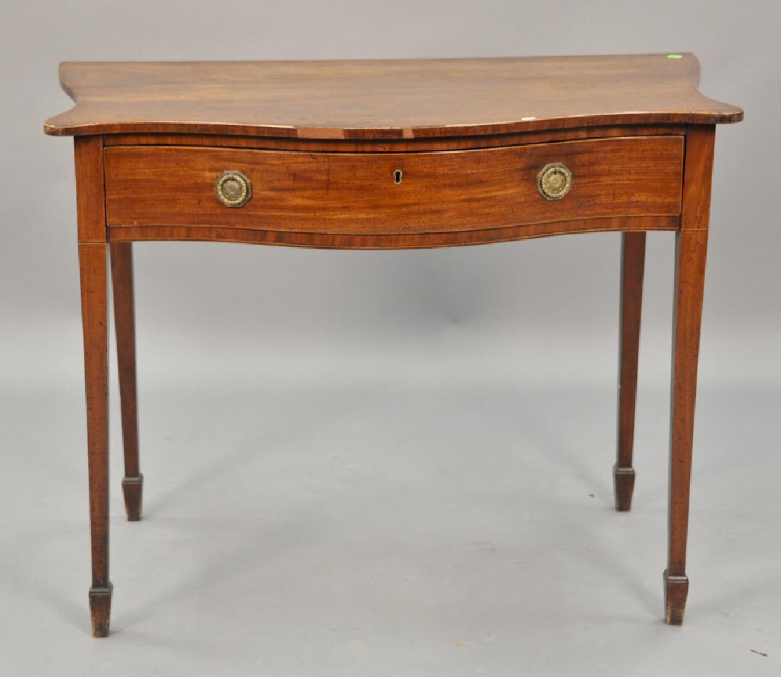 George III mahogany server with old label in drawer (1 of 4)