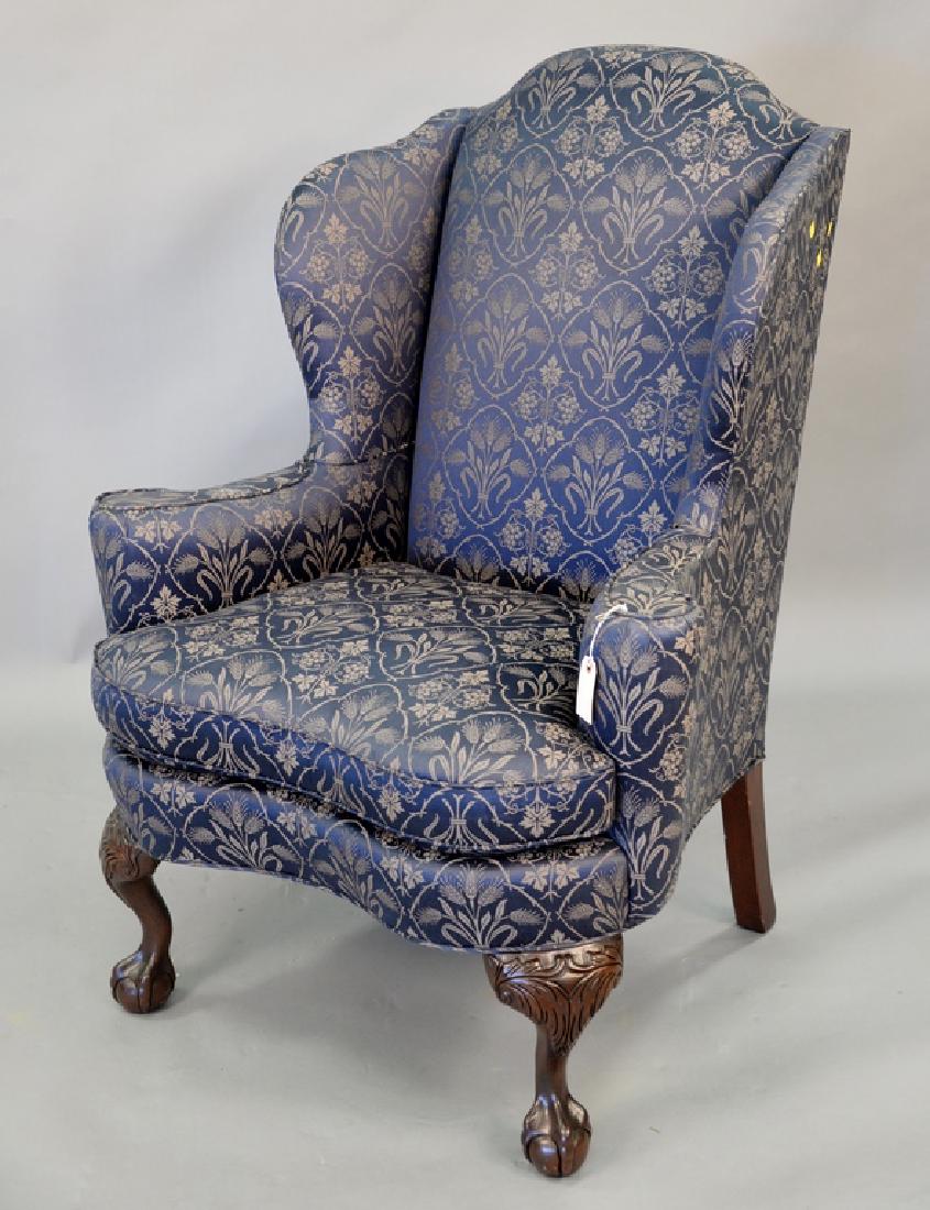 Sherril Chippendale style wing chair with ball and claw (1 of 6)