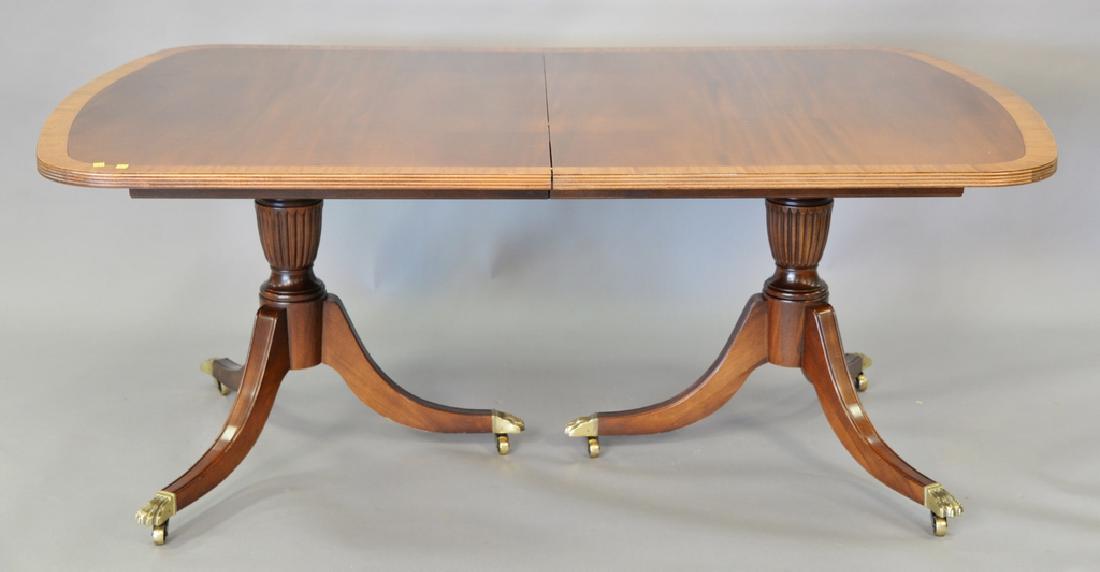 Ethan Allen custom mahogany dining table with banded in (1 of 5)