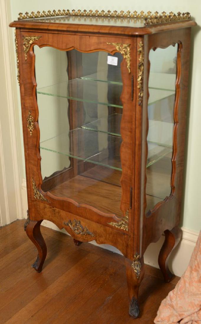 Louis XV style curio cabinet with gilt metal gallery (1 of 3)