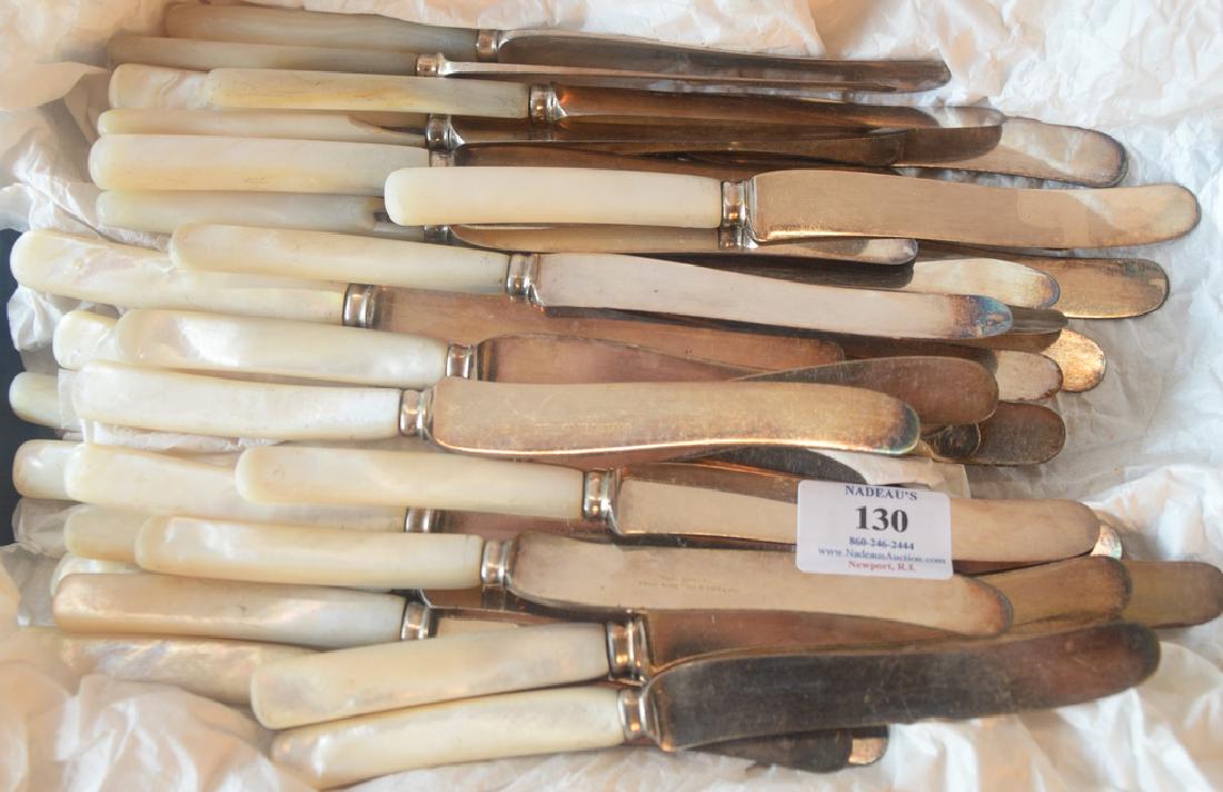 Tiffany & Co. pearl handle dessert knives, 38.   ***If (1 of 3)