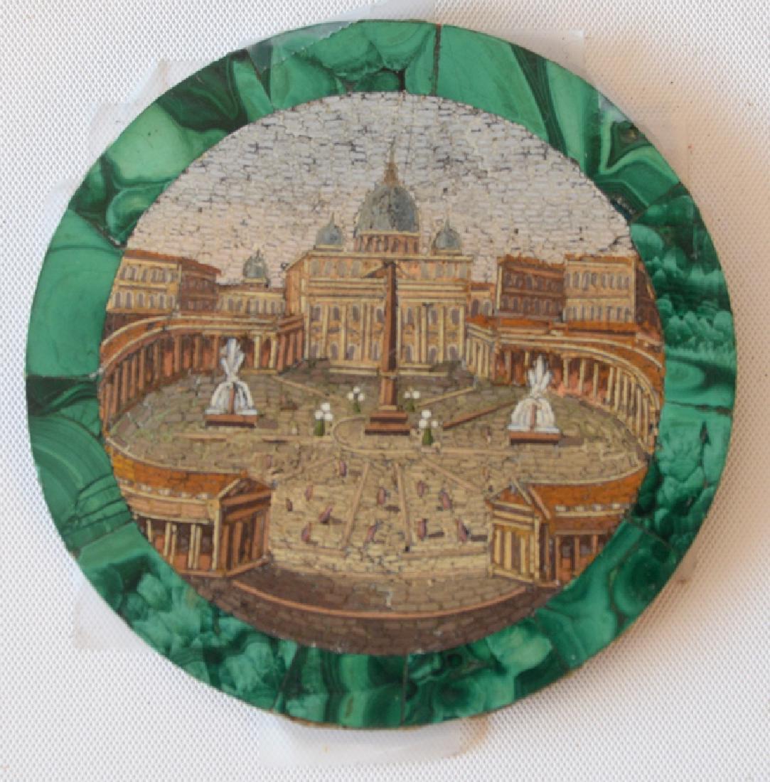 Micromosaic round plaque of St. Peters Square in Rome (1 of 3)