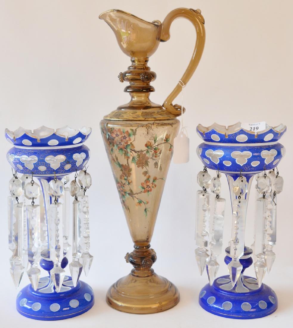 Three piece lot to include a pair of Victorian overlay (1 of 4)