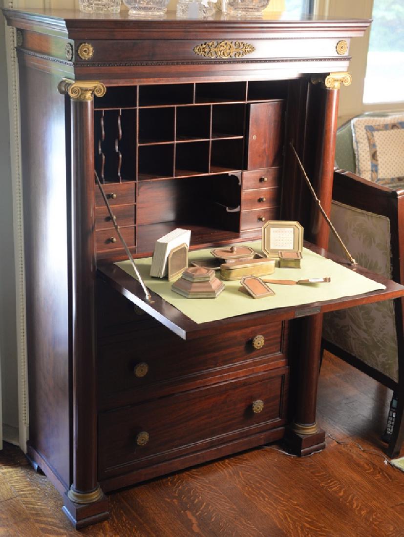 French style secretaire abattant with large columns and (1 of 4)