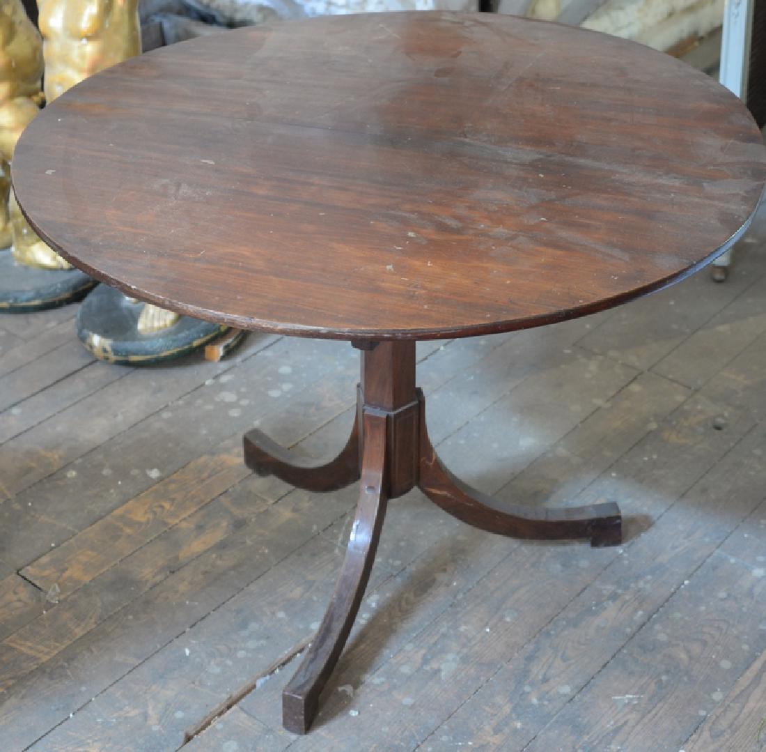 Mahogany tip table on tripod base.  height 28 1/2 (1 of 3)