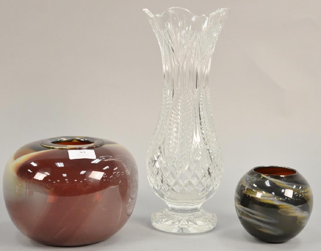 Three vases including two Daniel Read bulbous form art (1 of 6)