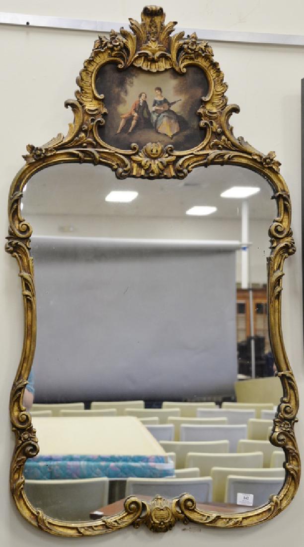 French style gold framed two part mirror with oil on (1 of 4)