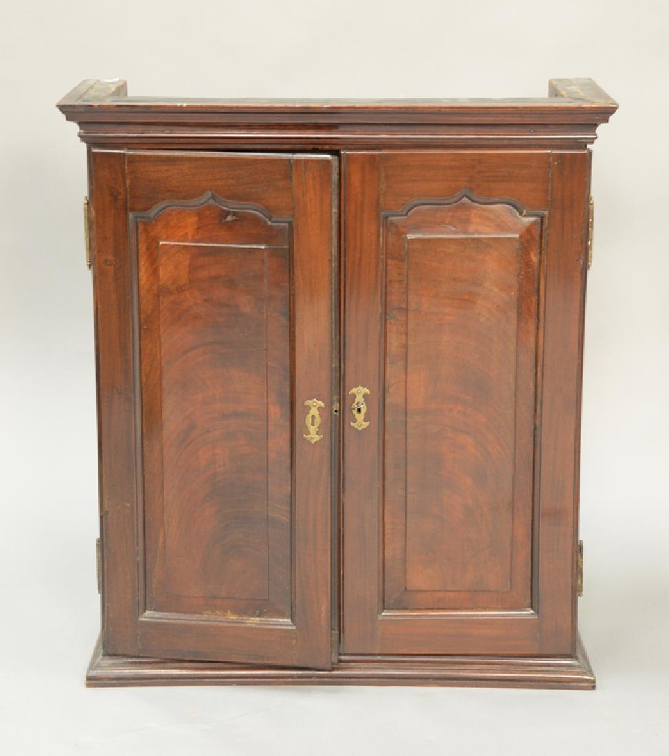 George III mahogany two door cabinet with thirteen (1 of 4)