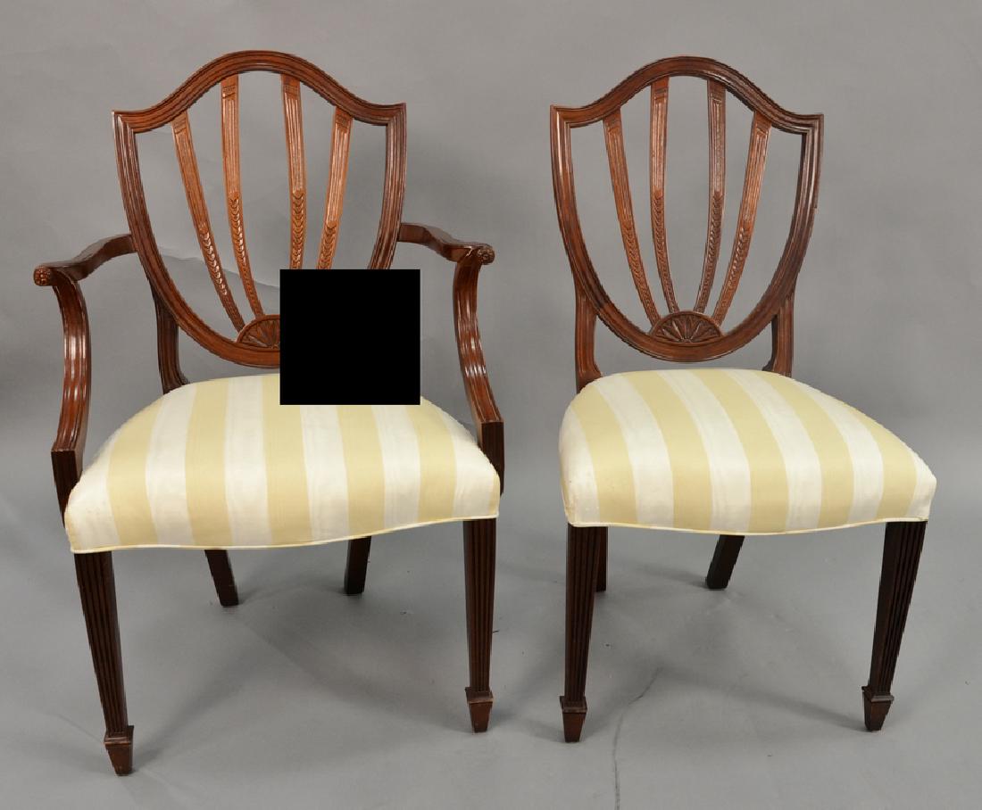 Baker set of eight mahogany dining chairs with shield (1 of 5)
