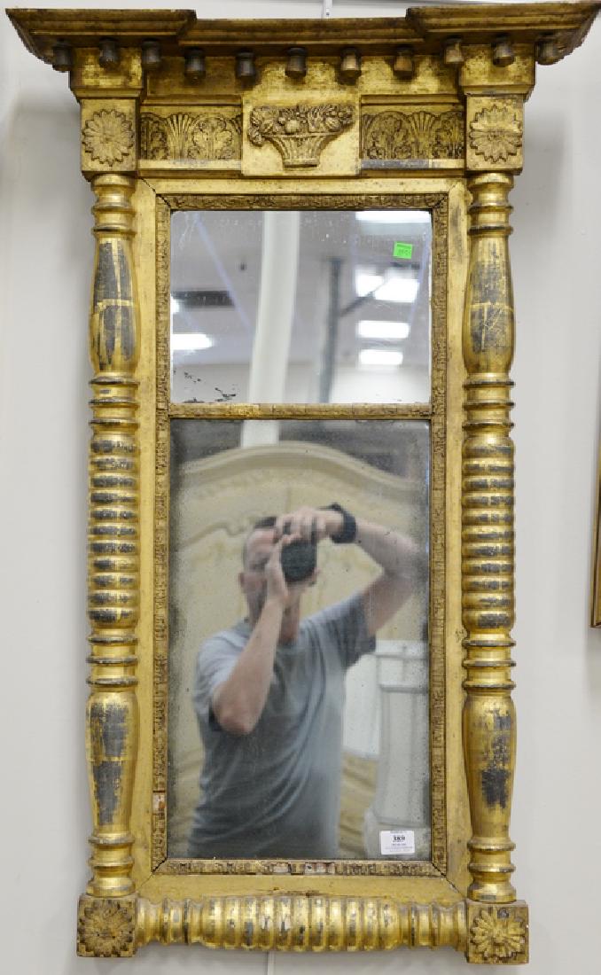 Federal gilt two part mirror, 40" x 19 1/2". (1 of 3)