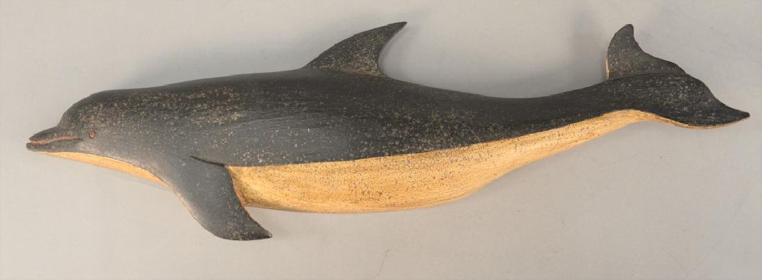 Clark Voorhees carved and painted wood bottlenose (1 of 6)