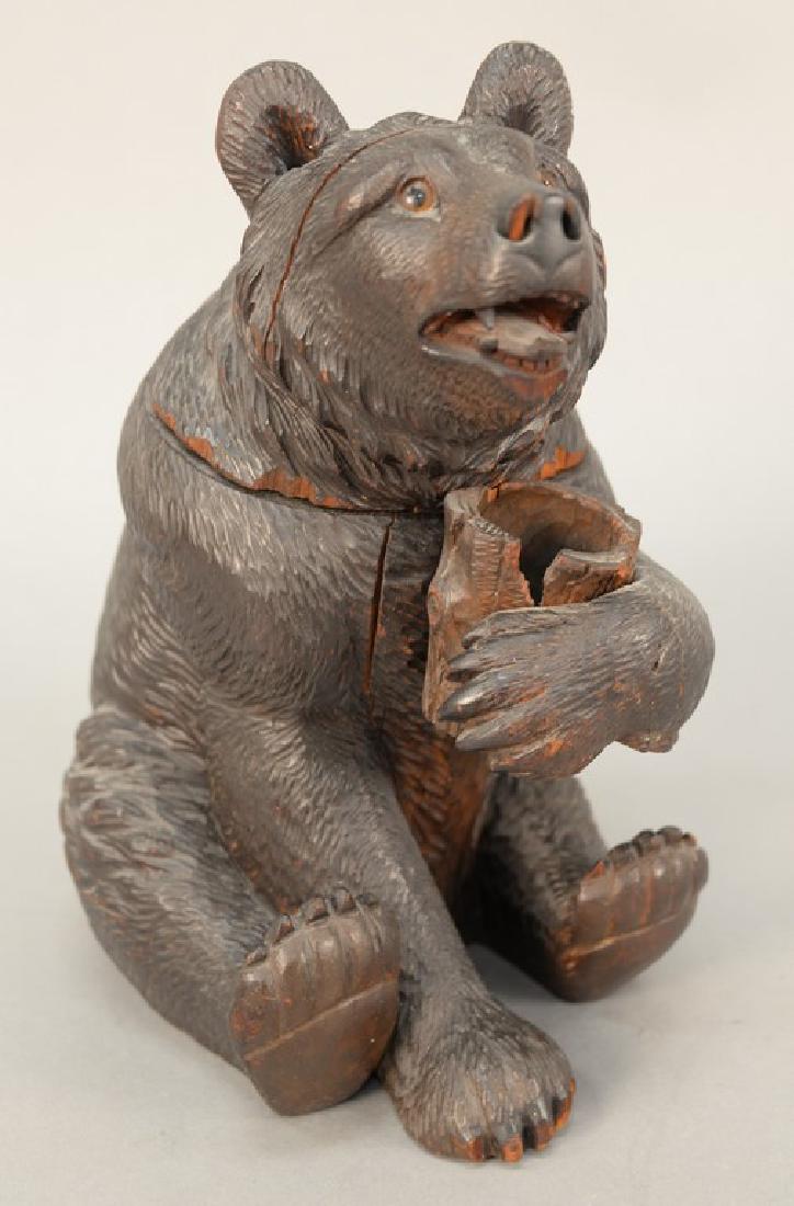 19th century carved black forest tobacco humidor bear, (1 of 6)